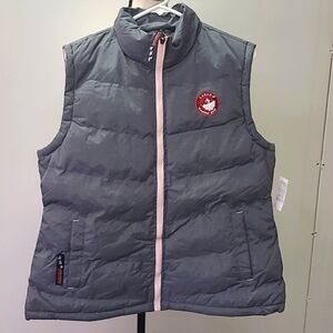 Canada Weather Gear Size L Grey and Pink Gilet Vest